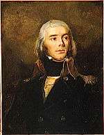 Painting shows a young man with long white hair wearing a dark military uniform.