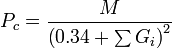 P_c=\frac{M}{\left(0.34+\sum G_i\right)^2}