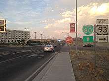 Five-lane asphalt roadway