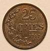25 centimes coin reverse