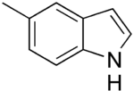 Skeletal formula of 5-methylindole