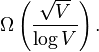 \Omega\left({\frac{\sqrt V}{\log V}}\right).