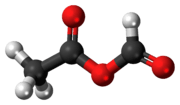 Ball-and-stick model of the acetic formic anhydride molecule