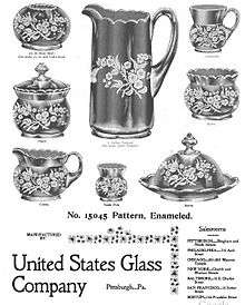 old magazine advertisement  from 1896 showing glass ware