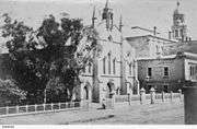 1892 photograph of the Wesleyan church in Pirie Street, Adelaide, demolished in 1976