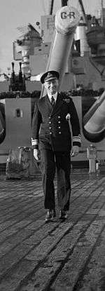 Mack on the quarterdeck of HMS King George V in 1943