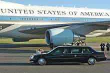 Presidential jet and limousine