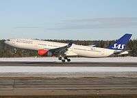 Scandinavian Airlines plane taking off