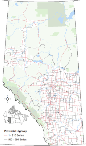 Segment of Highway 41A in Alberta
