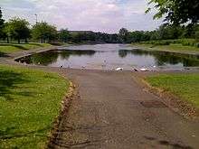A view of the pond in Alexandra parks Glasgow.