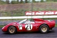 Alfa Romeo Tipo 33/2 during training on the 1000-km race at the Nürburgring 1967.