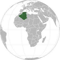 Location of  Algeria  (dark green)
