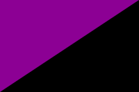 A rectangle bisected diagonally; half is black, the other half is purple.