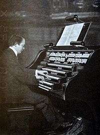 D'Antalffy playing a large organ in Budapest as a young man