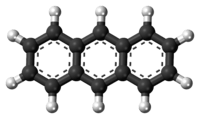 Ball-and-stick model of the anthracene molecule