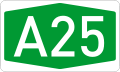 A25 motorway shield