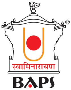 BAPS Logo with the symbol of Akshar Deri