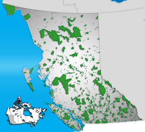 Map showing the location of Wistaria Provincial Park
