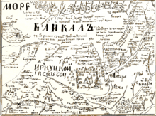 Russian map circa 1700, Baikal (not to scale) is at top.