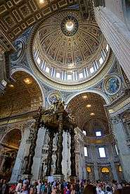 Interior picture of the central dome of St. Peter's Basilica
