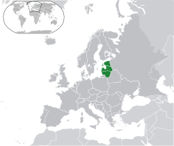 Location of the  Baltic states  (dark green)in Europe  (dark grey)  –  [Legend]