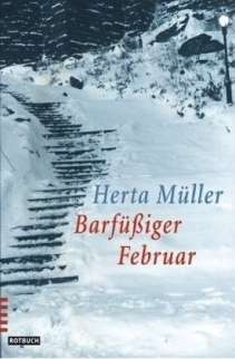 Front cover of book showing log staircase climbing a snowy hill.