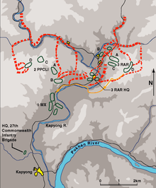 Map of the movements during the battle as described in the text