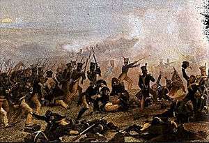 Painting of the American infantry at the Battle of Lundy's Lane