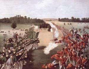 1869 painting of the Battle of Ridgeway