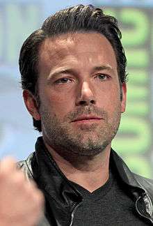 Ben Affleck looks directly at the camera