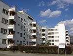Panzerkreuzer apartment building, a white four storey apartment complex