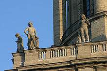 Allegorical representations of the civic virtues on the tower