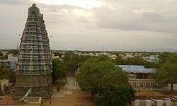 Image of town around a temple tower