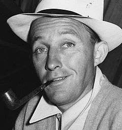 Black and white photo of Bing Crosby in 1942.