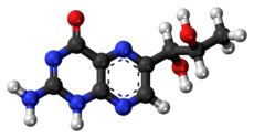 Ball-and-stick model of the biopterin molecule