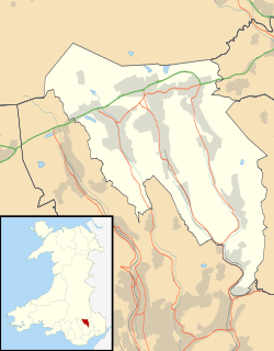 Map of Blaenau Gwent within Wales