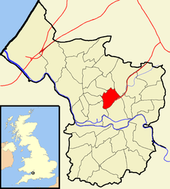 Map of Bristol showing Ashley ward to the north of the centre of the city