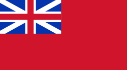 Red flag with Union Jack covering the upper left quadrant