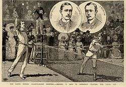 Tennis players William and Ernest Renshaw on a postal card, around 1890