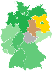 A coloured map of the states of Germany