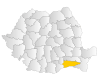 Map of Romania highlighting Călărași County