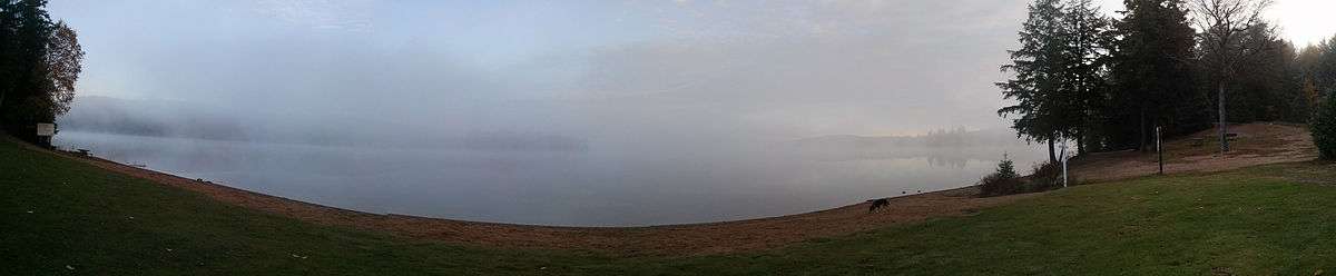 Canisbay Lake during sunrise, autumn 2014.]