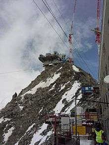 Construction work for a high mountain cable car