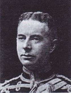 Captain Bertrand STEWART portrait photograph taken c1905. He is dressed in his British Army uniform