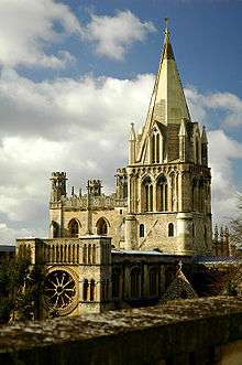 Photograph of Christ Church Cathedral, the cathedral of the diocese of Oxford which also serves as the chapel of Christ Church College of the University of Oxford