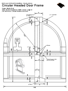 A sample 2D drawing produced in AutoSketch and used by UK Advanced Joinery Students.