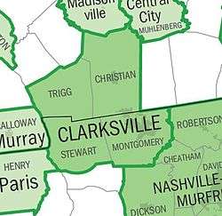 Map of Clarksville area
