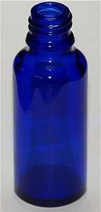 blue glass bottle with neck