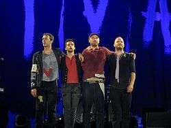 Coldplay performing.