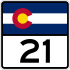 State Highway 21 marker